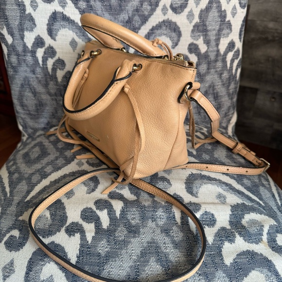 REBECCA MINKOFF, crossbody bag/ mini bag. Tan pebbled soft leather. - Picture 8 of 8